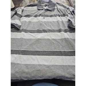Red Rhino Gray Striped Polo Shirt Men's Size 3XL